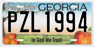 GA license plate PZL1994