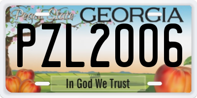 GA license plate PZL2006