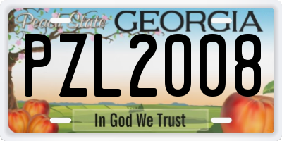 GA license plate PZL2008