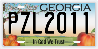 GA license plate PZL2011