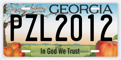GA license plate PZL2012