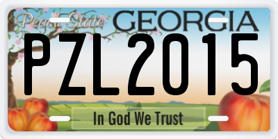 GA license plate PZL2015