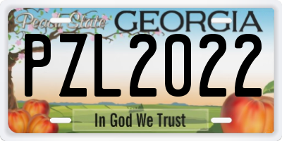 GA license plate PZL2022