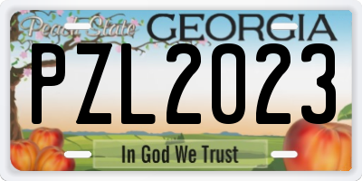 GA license plate PZL2023