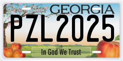 GA license plate PZL2025