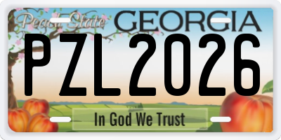 GA license plate PZL2026