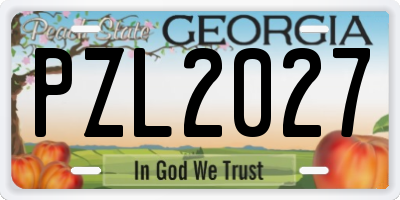 GA license plate PZL2027