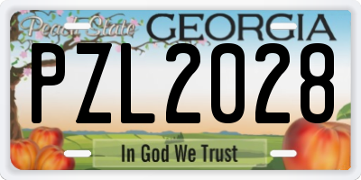 GA license plate PZL2028