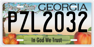 GA license plate PZL2032