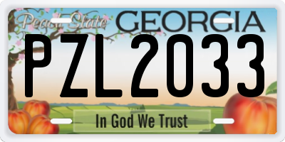 GA license plate PZL2033