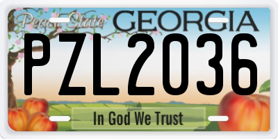 GA license plate PZL2036