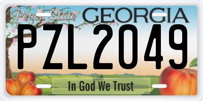GA license plate PZL2049