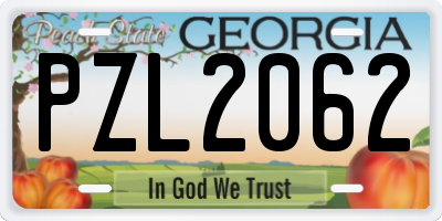 GA license plate PZL2062