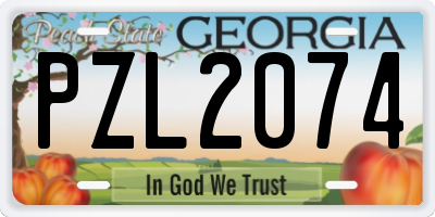 GA license plate PZL2074