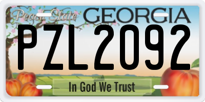 GA license plate PZL2092