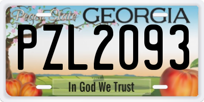 GA license plate PZL2093
