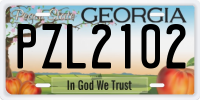 GA license plate PZL2102
