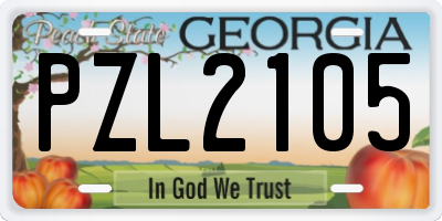 GA license plate PZL2105