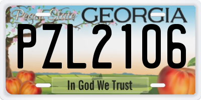 GA license plate PZL2106