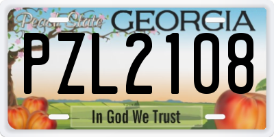 GA license plate PZL2108