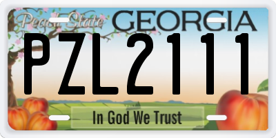 GA license plate PZL2111