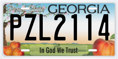 GA license plate PZL2114