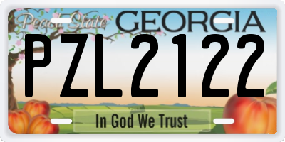 GA license plate PZL2122