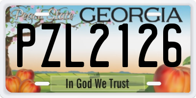 GA license plate PZL2126