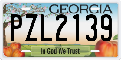 GA license plate PZL2139