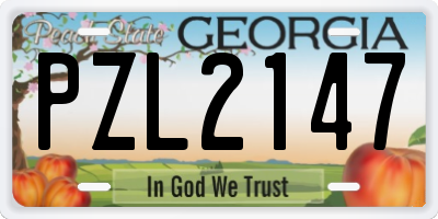 GA license plate PZL2147