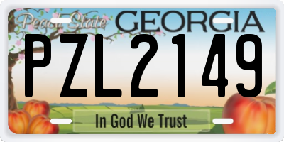 GA license plate PZL2149