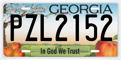 GA license plate PZL2152