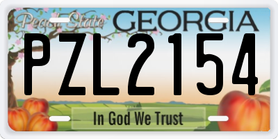 GA license plate PZL2154