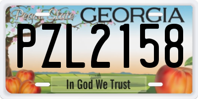 GA license plate PZL2158
