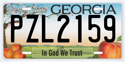 GA license plate PZL2159