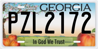 GA license plate PZL2172