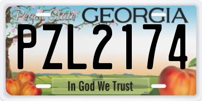 GA license plate PZL2174