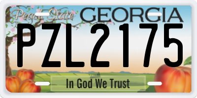 GA license plate PZL2175