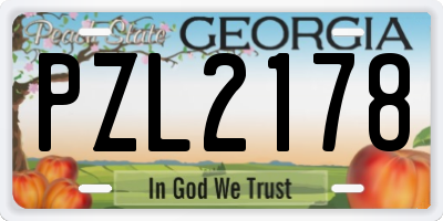GA license plate PZL2178