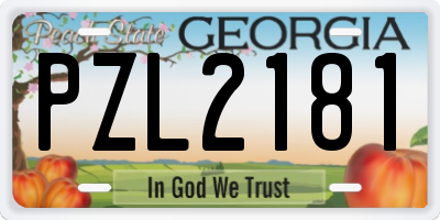 GA license plate PZL2181