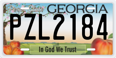 GA license plate PZL2184