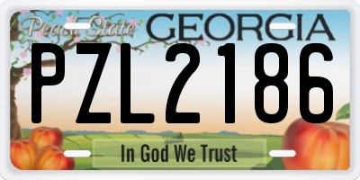 GA license plate PZL2186