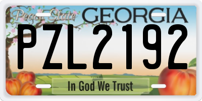 GA license plate PZL2192
