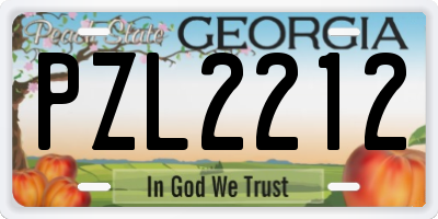 GA license plate PZL2212