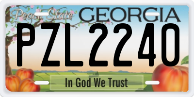 GA license plate PZL2240