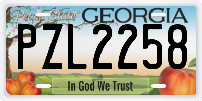 GA license plate PZL2258