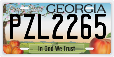 GA license plate PZL2265