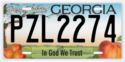 GA license plate PZL2274