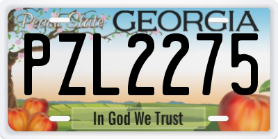 GA license plate PZL2275