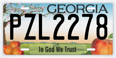 GA license plate PZL2278